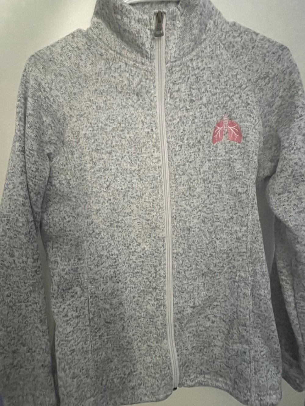 Small Women Light Gray Hospital Fleece Jacket
